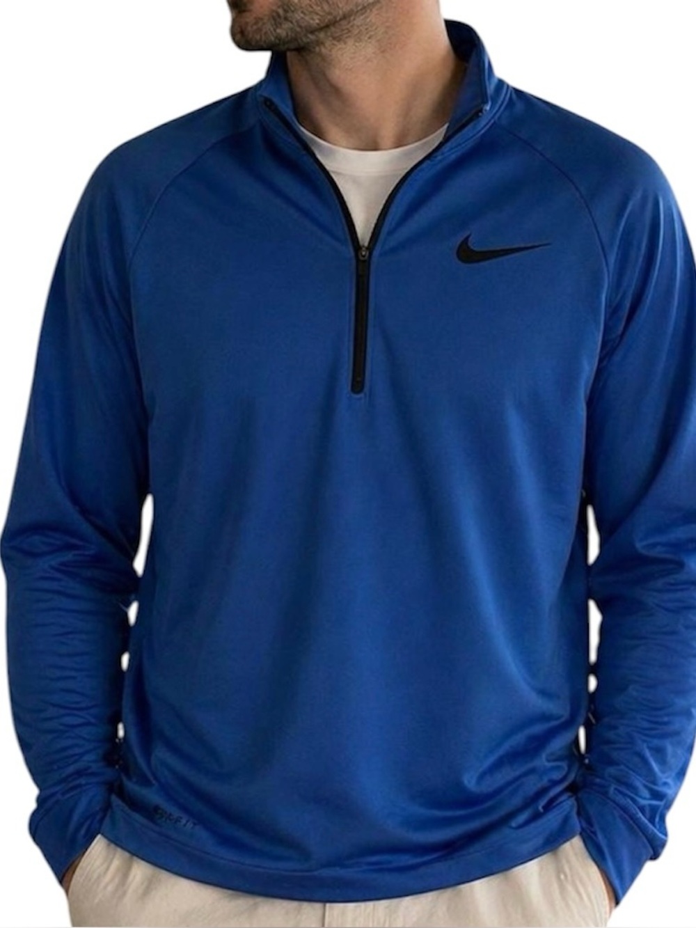 Nike Therma-FIT Blue 1/4 zip Pullover Lightweight Sweatshirt Size XL